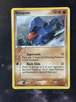 Nosepass - 25/110 - Rare - Vintage (Ex Holon Phantoms) Pokemon TCG 2006 LP - Image 1