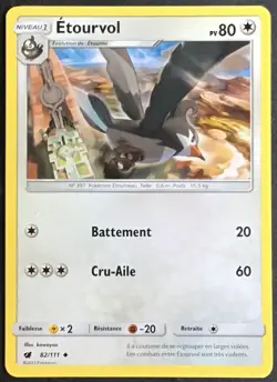 CARTE POKEMON Etourvol Invasion Carmin 82/111 Excellent etat, jamais jouee - Image 1