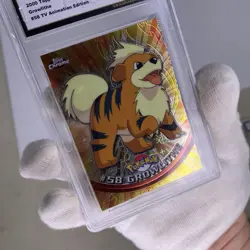 Growlithe 2000 Topps Chrome Pokemon T.V. Animation #58 NM+ 7.5 - Image 2