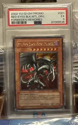 YuGiOh GRADED 2002 Red-Eyes Black Metal Dragon FMR-001 Promo EX 5 PSA - Image 1