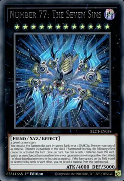 Number 77: The Seven Sins - Silver Ultra Rare 1st Ed. BLC1-EN038 - NM - YuGiOh - Image 1