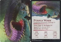 D&D Art Series-Purple Worm art/stats card #003-Forgotten Realms-LP - Image 1