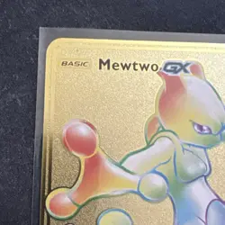 Pokemon Mewtwo GX HP190 Rainbow Gold Metal Card - Image 2