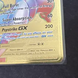 Pokemon Mewtwo GX HP190 Rainbow Gold Metal Card - Image 4