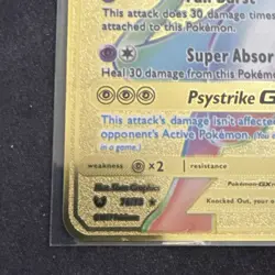 Pokemon Mewtwo GX HP190 Rainbow Gold Metal Card - Image 5