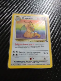Pokemon TCG Dragonite Fossil Holo Card 4/62 1st Edition Holo Rare LP - Image 1