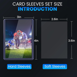 150 Packs Card Sleeves Top loaders 50 Hard + 100 Soft Sleeves, Clear - Image 2