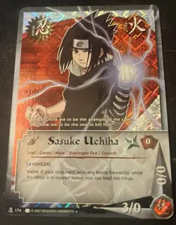Naruto 174 - Sasuke Uchiha - Diamond Foil - Near Mint Card - Image 1