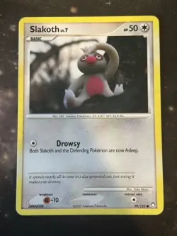 Slakoth 99/123 Mysterious Treasures Regular Pokemon Card - MP - Image 1