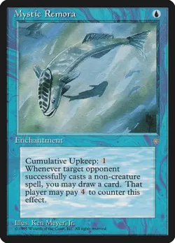 Mystic Remora MTG Ice Age NM-MT Vintage - Image 1