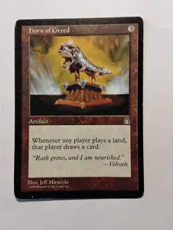 Horn of Greed MTG: Magic the Gathering Stronghold Rare LP - Image 1