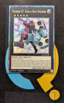 JUSH-EN058 Number 67: Pair-a-Dice Smasher Collector's Rare 1st YuGiOh - Image 1