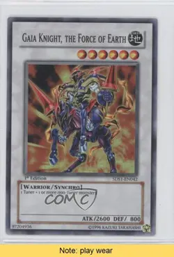 Gaia Knight the Force of Earth 1st Ed. YuGiOh 5D's Starter Deck #5DS1-EN042 1l2 - Image 1