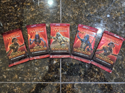 MTG - Hour of Devastation - 2017 - 5 x 15-Card Booster Packs - New/Unopened - Image 1