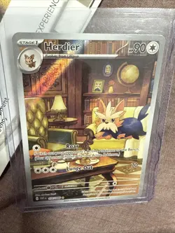 Herdier - 155/086 White Flare Illustration Rare Full Art Pokemon Card - Image 1