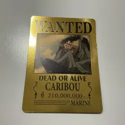 One Piece Wanted Poster Gold Fan Art Card Collectible - Caribou - Image 1