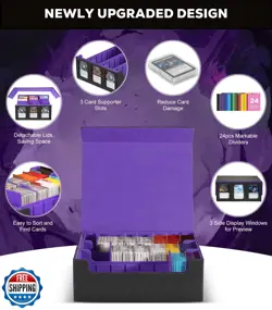 MoKo Trading Card Storage Box with Card Supporters, 2300+ MTG Deck Box with 2 - Image 2