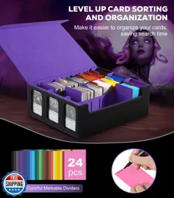MoKo Trading Card Storage Box with Card Supporters, 2300+ MTG Deck Box with 2 - Image 5