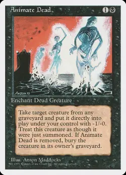 Animate Dead MTG 4th Edition NM-MT Vintage - Image 1