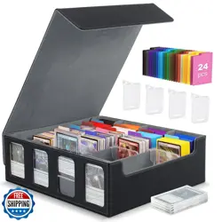 MoKo Card Storage Box for Trading Cards, 3000+ MTG Deck Box with 24 Colorful - Image 1