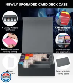 MoKo Card Storage Box for Trading Cards, 3000+ MTG Deck Box with 24 Colorful - Image 2