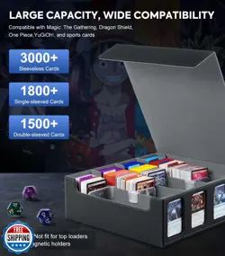 MoKo Card Storage Box for Trading Cards, 3000+ MTG Deck Box with 24 Colorful - Image 3