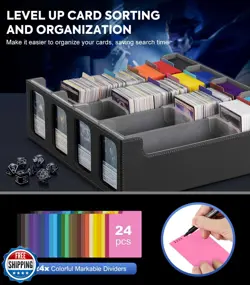 MoKo Card Storage Box for Trading Cards, 3000+ MTG Deck Box with 24 Colorful - Image 5