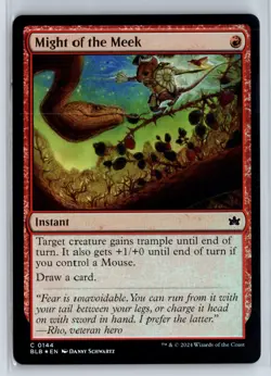 FOIL Might of the Meek Bloomburrow - MTG Magic the Gathering Card - Image 1
