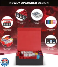 MoKo Card Storage Box for Trading Cards with Card Supporters, 2300+ MTG Deck - Image 2