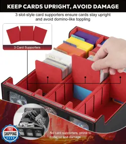 MoKo Card Storage Box for Trading Cards with Card Supporters, 2300+ MTG Deck - Image 4