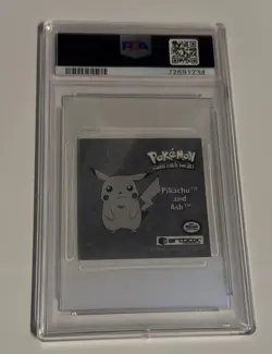 1999 POKEMON STICKERS SER 1 BONUS PRISM STICKERS #PR13 PIKACHU AND ASH PSA 8 - Image 2
