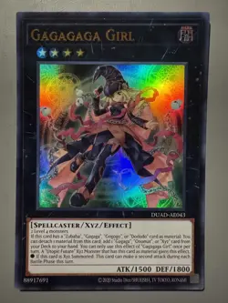 YUGIOH GAGAGAGA GIRL (XYZ) ASIA ENGLISH EDITION DUAD-AE043 ULTRA RARE - Image 1