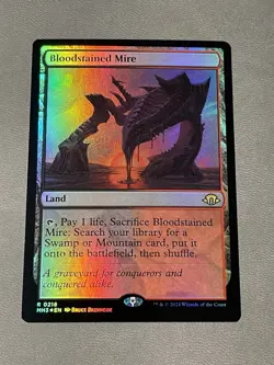 MTG Bloodstained Mire FOIL Modern Horizons 3 Rare Land NM-M x1 - Image 1