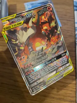 NM! Reshiram & Charizard GX SM201 Sun & Moon Tag Team Alt Art Promo Pokemon Card - Image 3