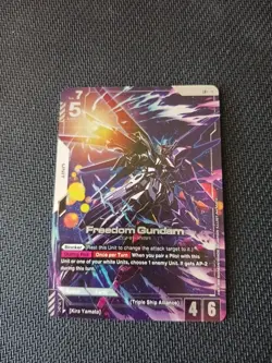 Gundam Card Game Newtype Rising Freedom Gundam ZGMF-X10A GD01-065 LR+ Foil Holo - Image 1