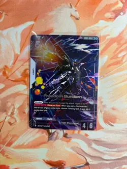 Gundam Card Game Newtype Rising Freedom Gundam ZGMF-X10A GD01-065 LR+ Foil Holo - Image 1