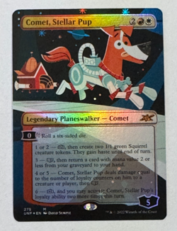 MTG Magic UNF Unfinity Borderless Foil Comet, Stellar Pup - Mythic - Image 1