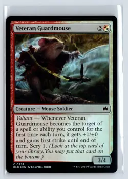 FOIL Veteran Guardmouse Bloomburrow - MTG Magic the Gathering Card - Image 1