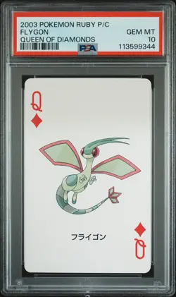 2003 POKEMON RUBY VERSION PLAYING CARDS QUEEN OF DIAMONDS FLYGON PSA 10 - Image 1