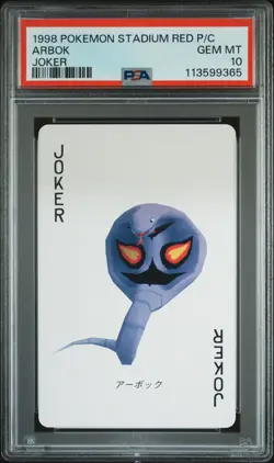 1998 POKEMON STADIUM RED VERSION PLAYING CARDS JOKER ARBOK PSA 10 - Image 1