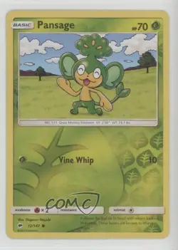 Pansage Reverse Foil Pokemon Sun & Moon Burning Shadows #12 n1u - Image 1