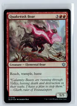 FOIL Quaketusk Boar Bloomburrow Uncommon - MTG Magic the Gathering Card - Image 1