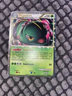 Pokemon Meganium Holo HGSS08 Promo Card 2010 - Played - Image 1