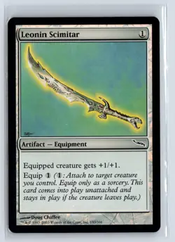 FOIL Leonin Scimitar Mirrodin Common - MTG Magic the Gathering Card - Image 1