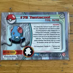 # 72 Tentacool TV Animation Series Pokemon Card Topps 1999 Very Nice - Image 1