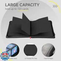 Deoyibu Trading Card Binder with Zip,12 Pockets Card Binder,720 Double Sided - Image 3