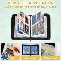 Bebomne Card Binder Holder 480 Pockets with 60 Removable Sleeves, Portable Ga - Image 2