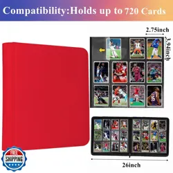 12 Pocket Card Binder, 720 Pockets PU Leather Zipper Trading Card Collection - Image 3