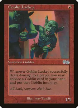 Goblin Lackey MTG Urza's Saga NM-MT Vintage - Image 1