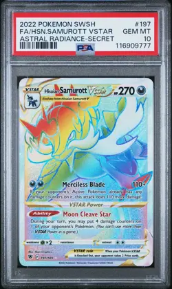 PSA 10 HISUIAN SAMUROTT VSTAR 197/189 FULL ART SECRET ASTRAL RADIANCE POKEMON 😍 - Image 1